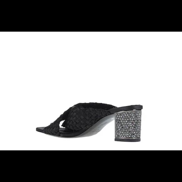 NWB Pedro Garcia Xoco Satin Swarovski Crystal Block Heel Sandal - Picture 2 of 11